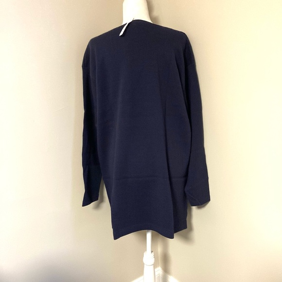 Ulla Popken Plus Size Navy Blue Waffle Textured Long Sleeve Crewneck Tun… - Picture 9 of 13